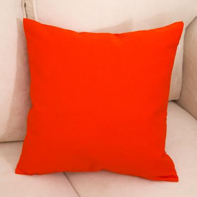 御书房 橘红色布靠垫PP棉纯色简约现代 靠垫