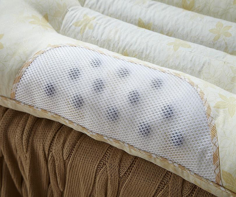 品格家纺 粉红色浅黄色十孔枕涤棉纤维枕长方形 枕头