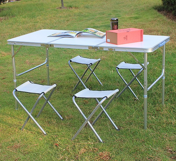 升哥 金属铝合金抽象图案简约现代 折叠桌
