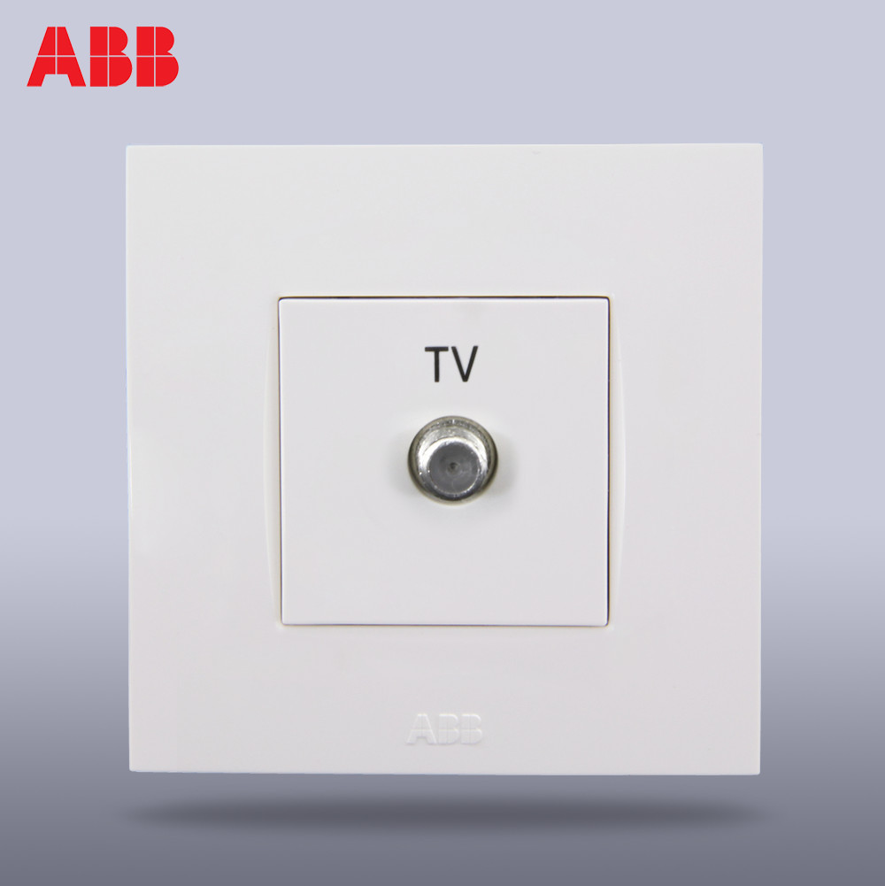 ABB 象牙白86型单电视 由艺AU30344-WW白色插座
