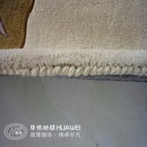 时尚绿色羊毛长方形手工织造 地毯