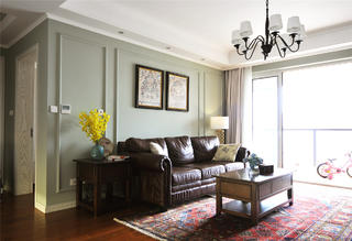 140平复古美式三居装修沙发背景墙图片