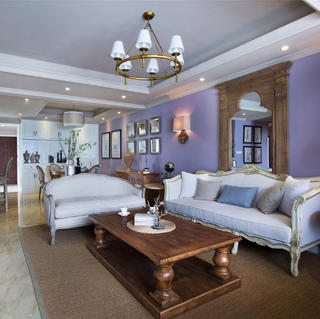 美式三居装修 紫色优雅空间