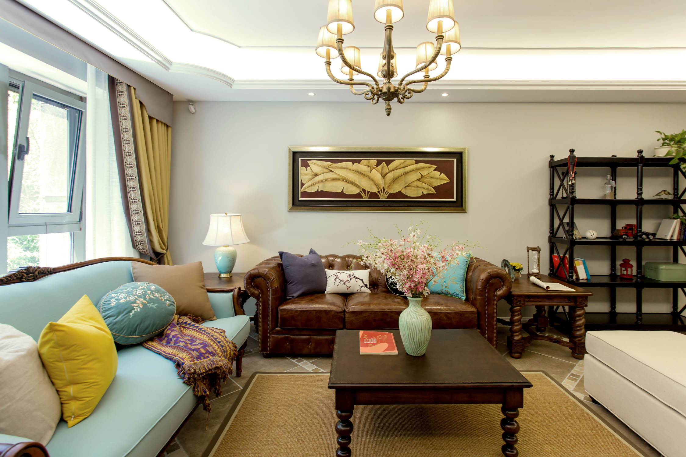 美式风格,四房装修,富裕型装修,140平米以上装修,大户型,客厅,沙发背景墙,灰色