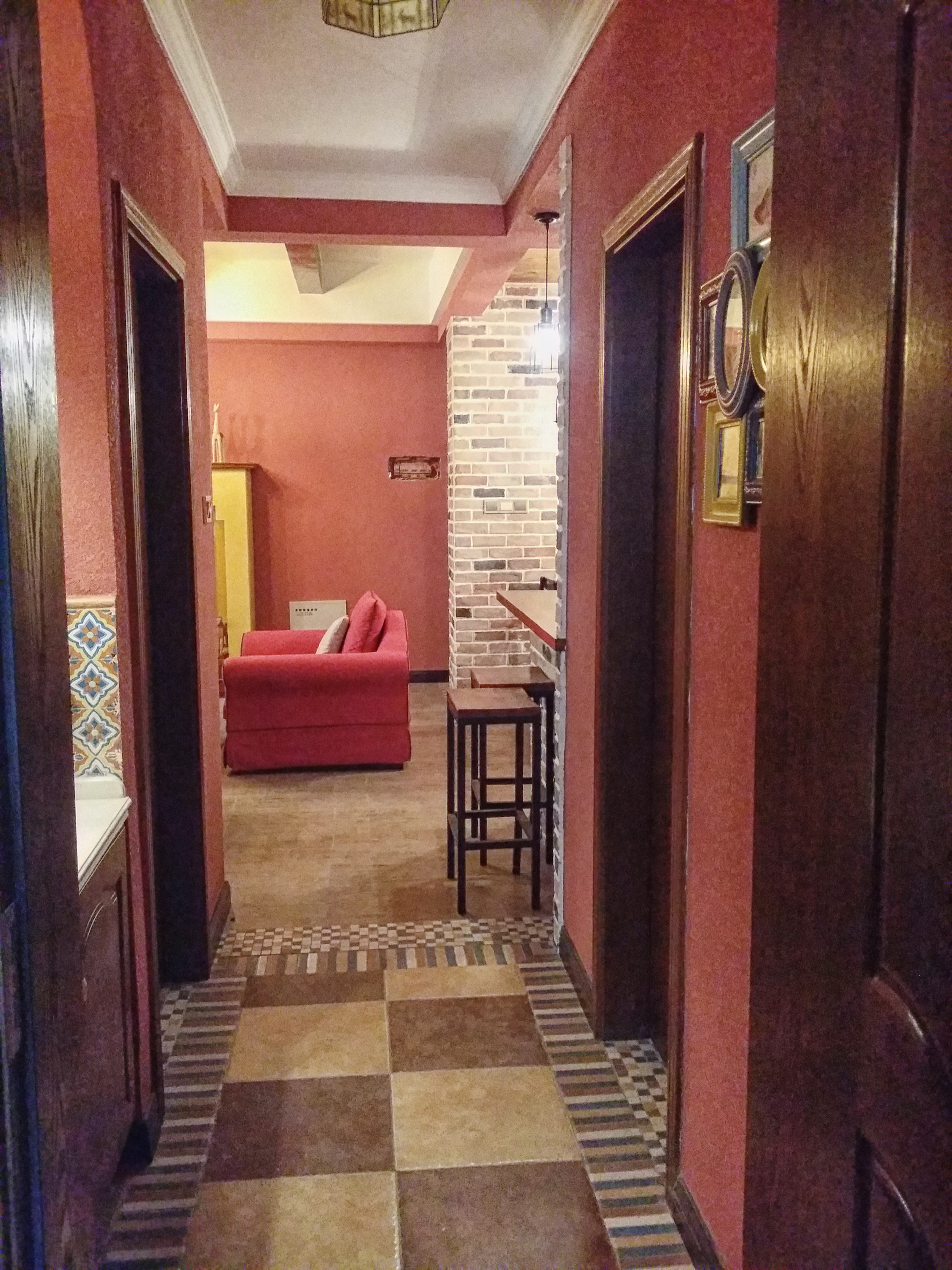 复古美式二居装修走廊图片