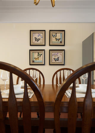 140平现代美式家餐厅背景墙图片