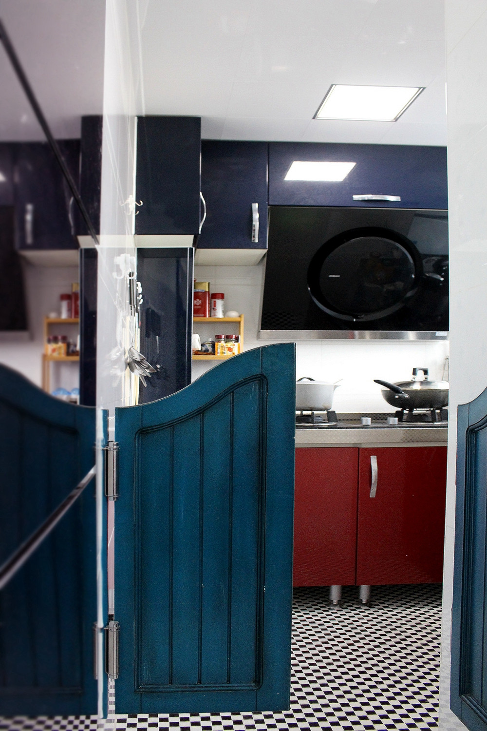80平复式新中式装修厨房实景图