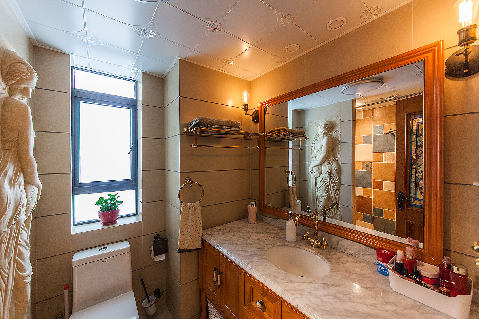 二居室美式风格家卫生间实景图