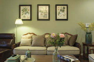 150㎡美式三居装修沙发背景墙图片