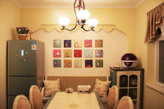 100平地中海两居室装修餐厅背景墙图片