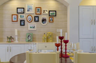 130平现代美式家餐厅背景墙图片