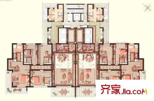 汤臣一品c户型 4室2厅2卫1厨