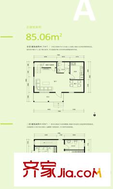京东玉龙湾国际运动度假山谷纯木独栋别墅A户型 2室2厅2卫1厨