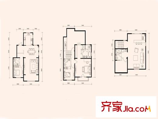鸿坤・理想湾阳光墅户型 4室3厅4卫1厨