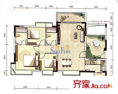 深圳 美丽AAA 户型图5