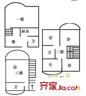 经典花园户型图户型图 4室3厅3卫1厨