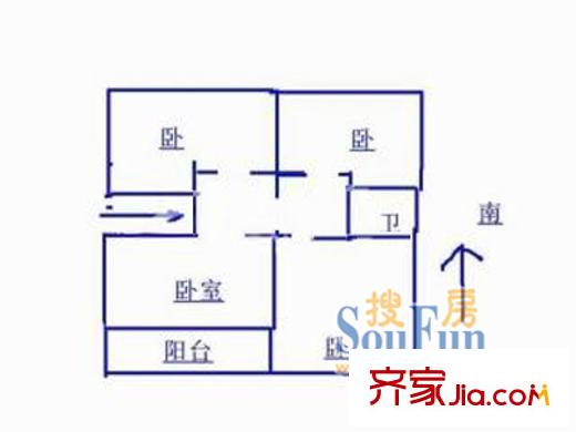 经典花园户型图户型图 4室1厅1卫1厨
