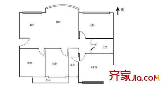 碧云东方公寓 3室 户型图