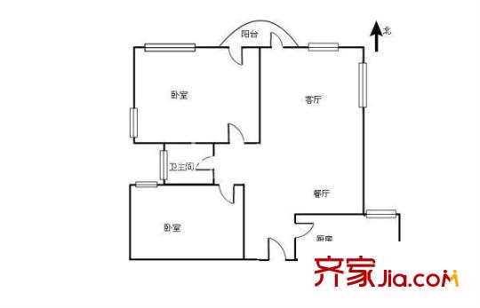 碧云东方公寓 2室 户型图
