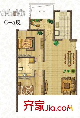 天地凤凰城C-a反户型 2室1厅1卫1厨