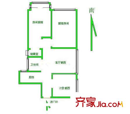 建华小区户型图户型图118平方3房 3室1厅1卫1厨