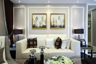 130平时尚新古典装修沙发背景墙图片
