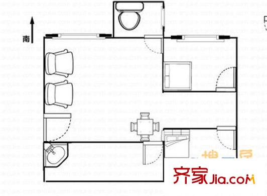 明天第一城6号院户型图户型图 2室1厅1卫1厨