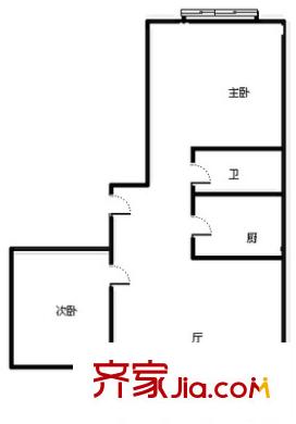 明天第一城6号院户型图户型图 2室1厅1卫1厨