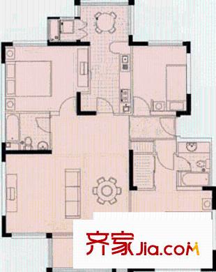 龙泽苑东区户型图户型图 3室2厅2卫1厨