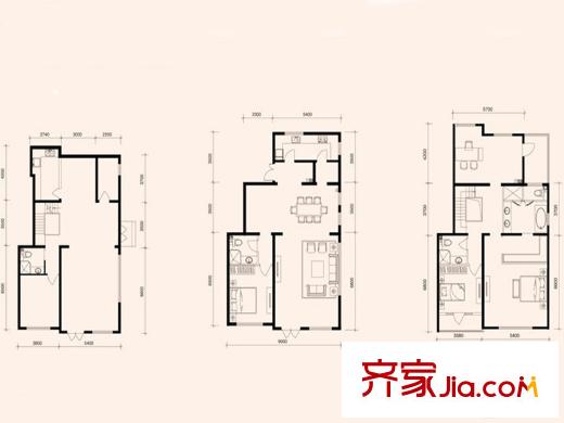 鸿坤・理想湾花园墅户型 4室3厅4卫1厨