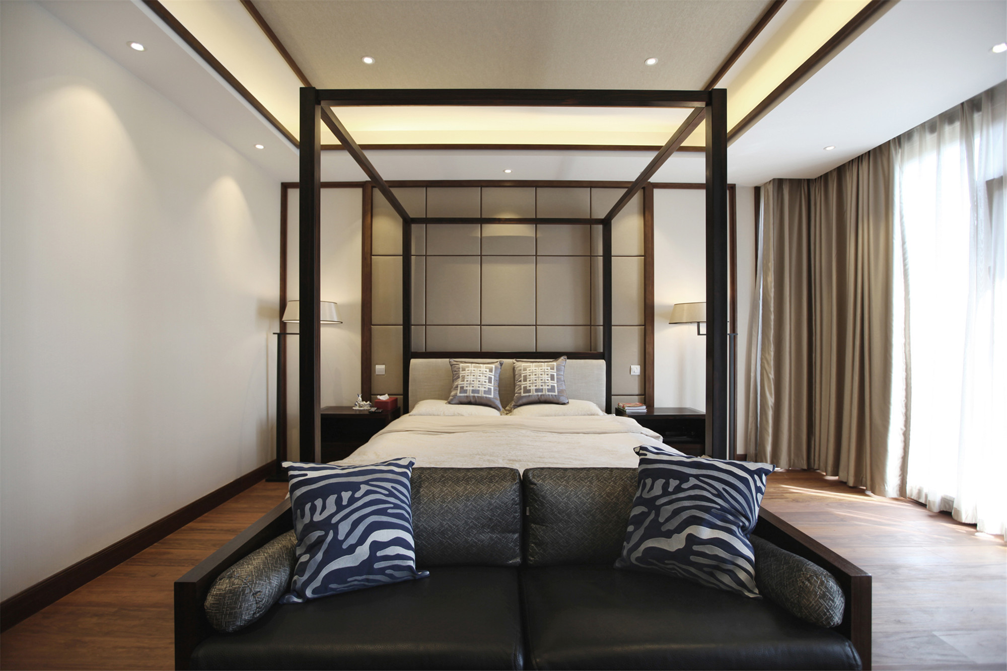 新中式别墅装修卧室设计图