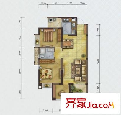 滨江国际商业广场户型图两室户型图