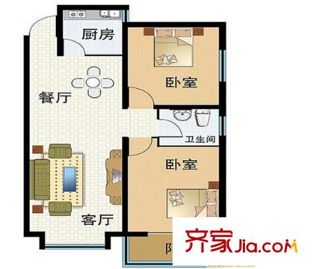 枫丹琴园户型图两室户型图
