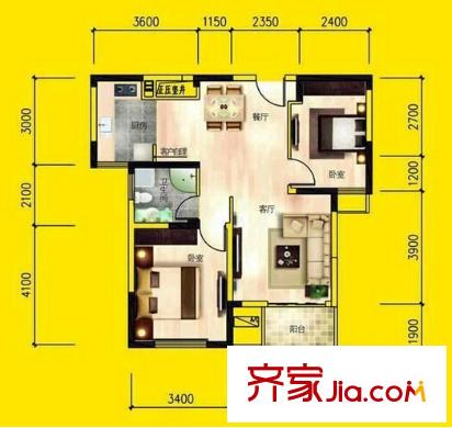 栎木小区户型图两室户型图