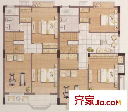 香洲晓筑户型图4室3厅 4室3厅2卫1厨
