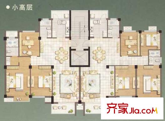 香洲晓筑户型图4室2厅 4室2厅2卫1厨