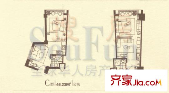 欧宝花苑户型图户型1 3室