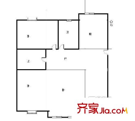 丹凤新村户型图三室一厅两卫 3室1厅2卫1厨