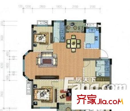 朱佳苑户型图三室两厅 3室2厅1卫1厨