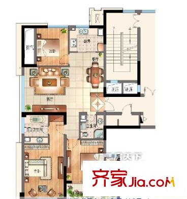 朱佳苑户型图三室两厅两卫 3室2厅2卫1厨