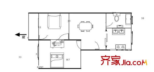 银亿海悦花苑户型图1室1厅 1室1厅1卫1厨