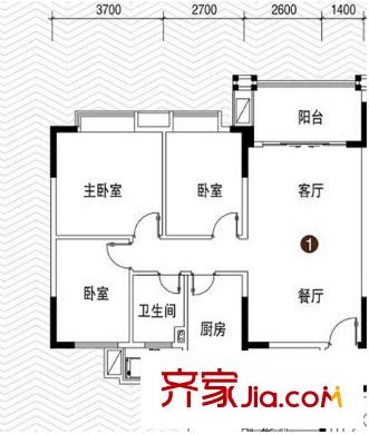 金东岸大厦户型图三室户型图