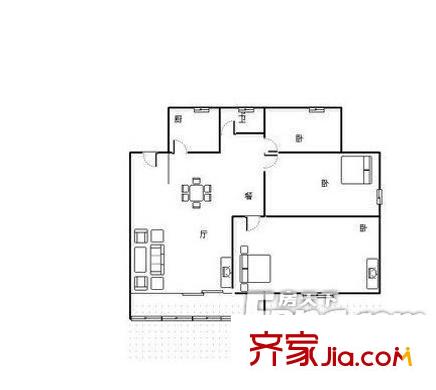 柳庄小区户型图三室一厅 3室1厅1卫1厨