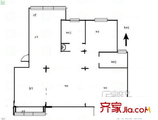 慈湖人家户型图三室两厅两卫 3室2厅2卫1厨
