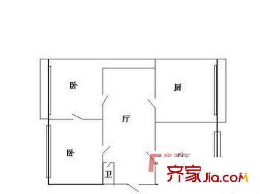 华严社区户型图三室一厅 3室1厅1卫1厨