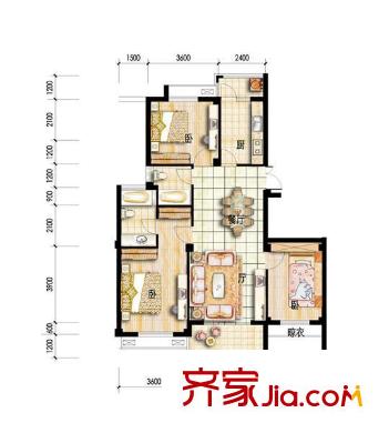 古城新境户型图多层东西首 3室1厅1卫1厨