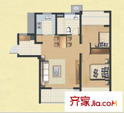 常青藤・小城二期户型图2室2厅2卫 2室2厅2卫1厨