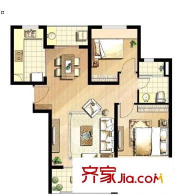 常青藤・小城二期户型图2室2厅2卫 2室2厅2卫1厨