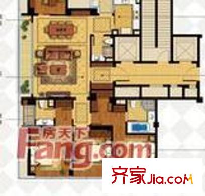 宁波中心兰园 3室2厅2卫1厨 户型图