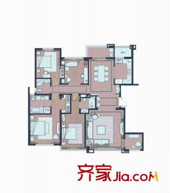 雅戈尔苏园户型图A户型 5室2厅3卫1厨
